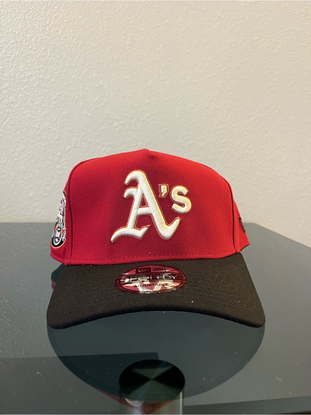 Oakland A's Red and Black Fitted Baseball Cap